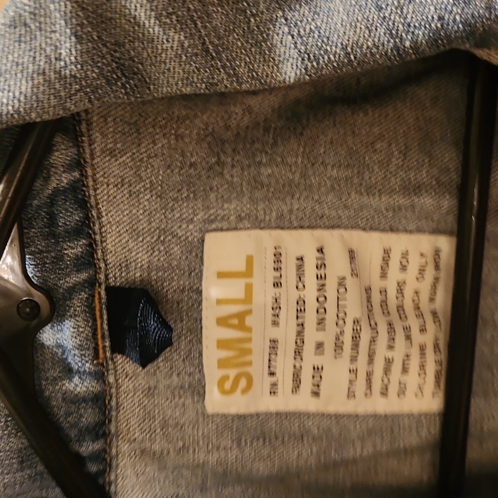 Distressed Button Up Jean Jacket - image 3